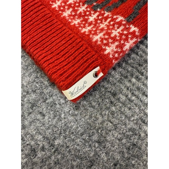 Woolrich Red Deer Fair Isle Knit Zip Up Vest Sweater Women Size large cottagecor - Picture 7 of 16